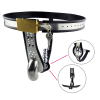 Male Stainless Steel T-shaped Panty Chastity Lock  Hastity  Device Chastity Belt Iron Panties   Toys For Man