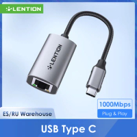 Lention USB C to Gigabit Ethernet Adapter RJ45 Type C Gigabit 1000M LAN MacBook Pro Air iPad windows LAN Network Ethernet Hub