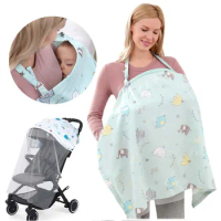 Baby Breastfeeding Cover Breathable Cotton Nursing Cloth Baby Car Seat Cover Breastfeeding Towel Feeding Cover Cape Nursing Apro