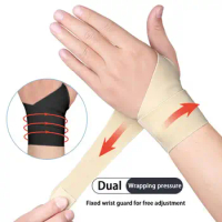 Wrist Guard Fasten Tape Breathable Ultra-thin Sweat Absorption with Thumbhole Pain Relief Extra Soft Sports Wristband Supplies