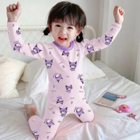 Baby Children's Underwear Thermal Clothing Cartoon Kuromi Set Fleece Girls' Sleepwear Trendy Homewea