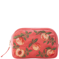 Elizabeth Scarlett Summer Peach Velvet Makeup Bag - Spiced Coral