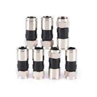 10 pcs RG6 F Jenis Mampatan 2.7cm Penyambung Palam Seal Snap Tinggi