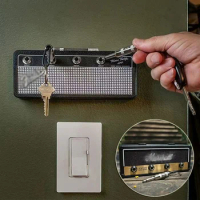 Wall-Mounting Key Storage Holder Vintage Guitar Music Keychain Home Decoration Gift Amplifier Jack II Wall Key Rack Hallway Door