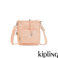 Kipling 玫瑰淡粉色抽繩水桶包-KYLA