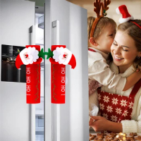 Christmas Santa Claus Snowman Elk Door Knob Protector Refrigerator Door Handle Cover Universal Kitchen Appliances for Home Decor