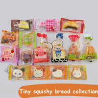 Mini Squishy Soft Cute Tiny Bread Mochi Toy Squeeze Food Simulation Food Capsule Toy Creative Toy Stress Relax Relieve Keychain