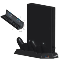 Vertical Stand for PS4 Pro V2 Cooling Fan,Controller Charging Station Base for Playstation 4 Pro Console,Charger,Cooler Stand