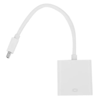 For MacBook Air Pro iMac Mac Mini Thunderbolt Mini DisplayPort Display Port Mini DP To VGA Cable Adapter 1080P(white)