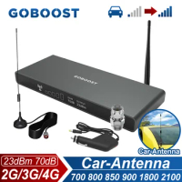 GOBOOST Signal Booster For Car Use 70dB Gain 2G+3G+4G Cellular Amplifier LTE 700 800 850 900 1800 21