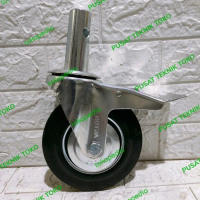 RODA STEGER SCAFOLDING 6 INCH PUTAR + REM - RODA STEGER 6\ KARET REM"
