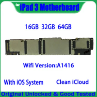 A1416 Wifi Version &amp; A1430 A1403 3G Version For IPad 3 Clean iCloud Motherboard 100% Original Mainboard 16G 32G 64G Logic Board