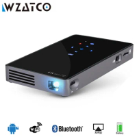 WZATCO CT50 Android OS WIFI Bluetooth Pico Mini Micro lAsEr DLP Projector Portable Proyector with Battery for Home Theater