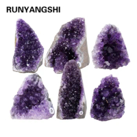 1pc Natural Amethyst Cluster Ornament Purple Quartz Cave Raw Stone Mineral Specimen Gemstone Home Office Decoratio