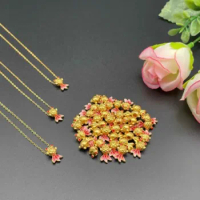 999 real gold pendant 24k pure gold necklace pendants for womeng gold fish pendant + 18k gold necklace