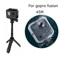 Go Pro Fusion Mini tripod mout+ 45M Underwater Waterproof Case for GoPro fusion 360 Video Camera Diving Housing Accessories