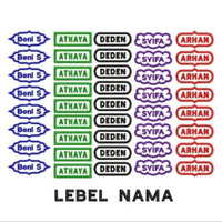 BORDIR LEBEL NAMA model kotak panjang