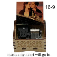 mechanical Wooden my heart will go on jack rose print Music Box Birthday Gift For girlfriend wife Christmas Birthday present