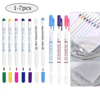 1/7pcs Ink Disappearing Fabric Marker Pen DIY Cross Stitch Water Erasable Pen Dressmaking Tailor's Pen for Quilting Sewing Tools
