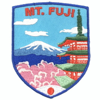 日本富士山風景 刺繡布章 貼布 布標 燙貼 徽章 肩章 識別章 INS打卡地標 背包貼