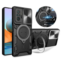 For Redmi Note10 Pro Case Slide Camera Lens Protect Armor Ring Holder Phone Case For Xiaomi Redmi Note 10 Pro Max 10S Back Cover