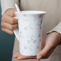 杯子陶瓷馬克杯咖啡杯水杯骨瓷杯帶蓋勺家用創意個性潮流可愛女