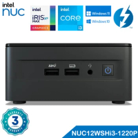 Intel NUC 12th NUC12WSHi3 Intel Core i3-1220P Processor Intel UHD Graphics 4K Windows 11 Pro Mini PC Desktop WIFI6 Thunderbolt