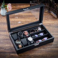 Watch Box Display Cabinet Glasses Storage Bag Sunglasses Storage Box Glass Top The Best Gifts For Men And Women