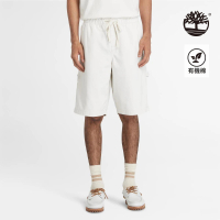 【Timberland】男款白色水洗厚磅工裝短褲(A5TM7CR3)
