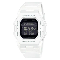 【CASIO 卡西歐】G-SHOCK 藍牙 計步 大膽輕巧 運動手錶 _白 41.5mm(GD-B500-7)