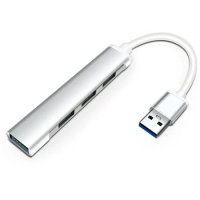 4-Port USB 3.0 Hub, Aluminum Alloy Ultra-Slim USB 3.0 Hub USB Docking Station Splitter for Laptop, PC, Flash Drive, Mobile HDD