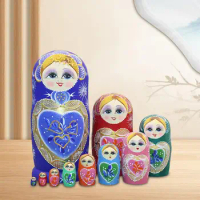 Nested Set Nesting Doll Basswood Wooden Toys Cartoon Russian Dolls Nesting Dolls