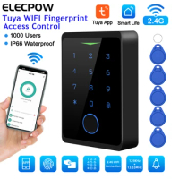 Elecpow 2.4G Wifi Tuya APP Access Control System Kits Waterproof RFID Fingerprint Keypad Electric Door Magnetic Lock Strike Lock