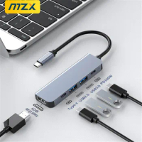 MZX Docking Station HDMl 4K Splitter USB A Hub 3.0 2.0 3 0 Type C Multi Ports Adapter Concentrator Dock Extension PC for Laptop