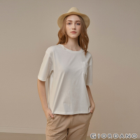 GIORDANO 女裝SORONA涼感口袋T恤 - 60 皎白