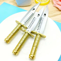 3pcs Fashion Cross Fire Line Pen Knife Dagger Styling Gel Pen Black Pen Student Creative Prize Children Learning Stationery