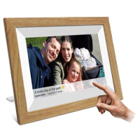 10.1 inch wifi cloud digital photo frame ios Android APP remote digital photo frame wooden digital frame