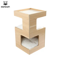 Customized Logo Pet Bed Wooden Cat Tree Cat Tower Cat Climbing Frame