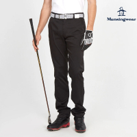 【Munsingwear】企鵝牌 男款黑色日本製經典休閒棉感撥水長褲 MGTL8801