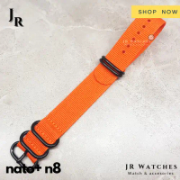 Kanvas Strap Tali Jam Tangan Canvas Nato Strap NATO+ 20mm 22mm 24mm - Orange, 18mm Original