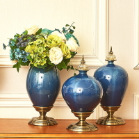 歐式花瓶擺件樣板房別墅客廳裝飾家居美式奢華餐桌陶瓷花瓶裝飾品