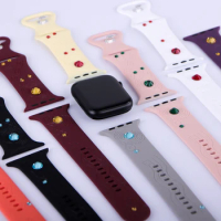 Sport Strap Engraved Inlaid Strap For Apple Watch Band 49mm 44mm 45mm 42mm silicone bracelet iwatch series 7 se 3 6 8 ultra