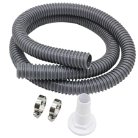 Bilge Pump Hose Installaton Kit 1-1/8 Inch 6 FT Premium Quality Kink-free Flexible PVC Includes 2 Clamps and Thru-Hull Fitting