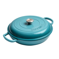 30 Seafood Pot Cast Iron Enamel Soup Pot Multi-Functional Thermal Cooker Pig Iron Enamel Pan Induction Cooker Universal