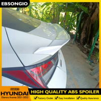 For Hyundai Elantra Avante CN7 Black Spoiler 2021 2022 New ABS Plastic Unpainted Primer Rear Trunk Wing Lip Spoiler Car Styling