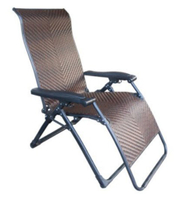 ╭☆雪之屋☆╯ 0-98 休閒躺椅(咖啡亮光色/塑膠編藤)/無段式調整
