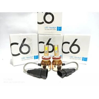 LAMPU UTAMA LED HEADLIGHT HEADLAMP C6 H11 H8 H16 PUTIH 6000K SUPER TERANG