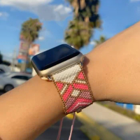 Hot Selling New Design Luxury Miyuki Beads Apple Watch Band Fitness Smart Strap for Apple Watch Band