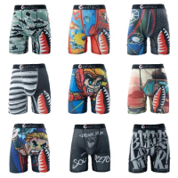 Summer Sexy Men Underwear Boxers Cueca Men Panty Lingerie Men Underpants Boxershorts Plus Size Breathable Print Man Boxer Briefs