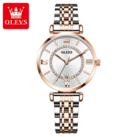 OLEVS 6892 Quartz Fashion Watch Gift Stainless Steel Watchband Round-dial Calendar